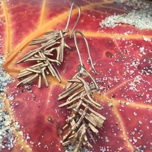 Brass and silver earrings